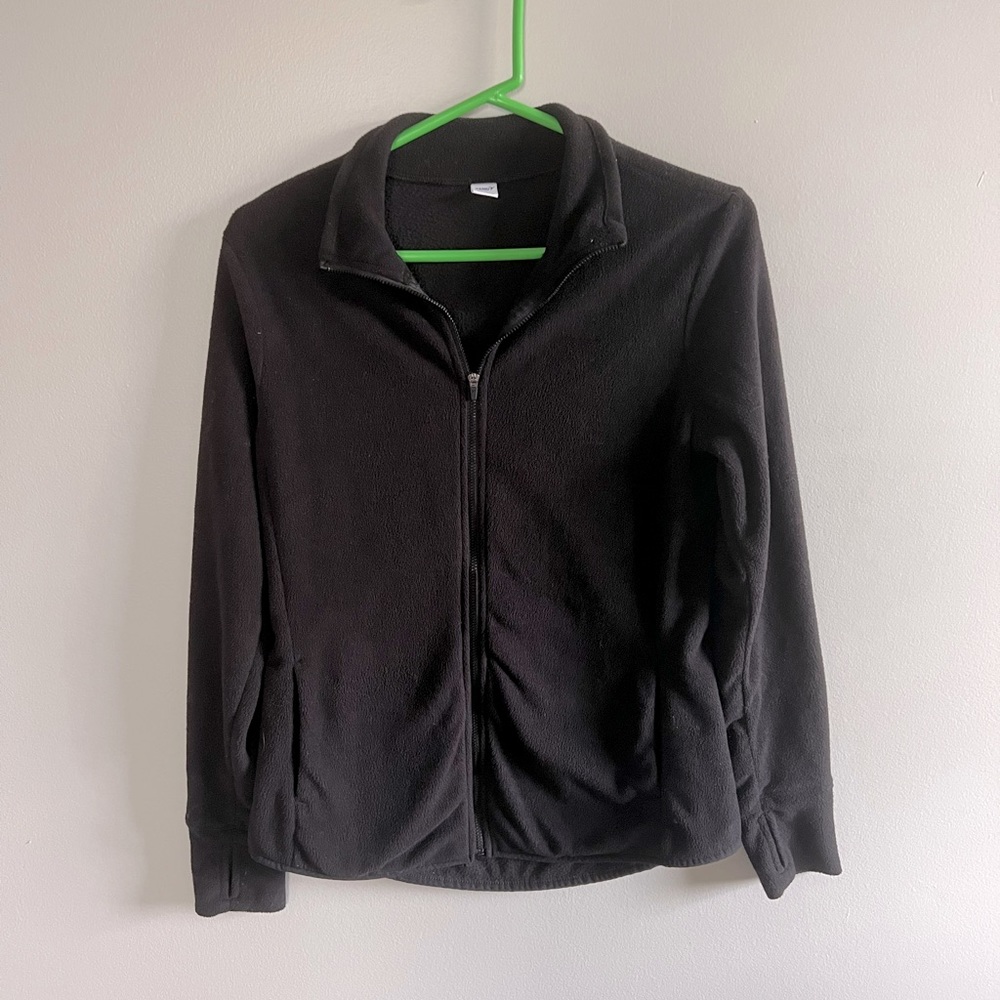 Old Navy black fleece full zip jacket